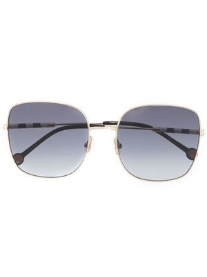 Carolina Herrera lunettes de soleil à monture carrée - Or