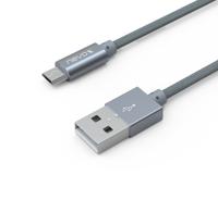 nevox 1479 USB-kabel USB 2.0 1 m Micro-USB A USB A Grijs, Zilver