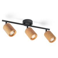 Home sweet home LED opbouwspot Cork 3L - zwart / kurk