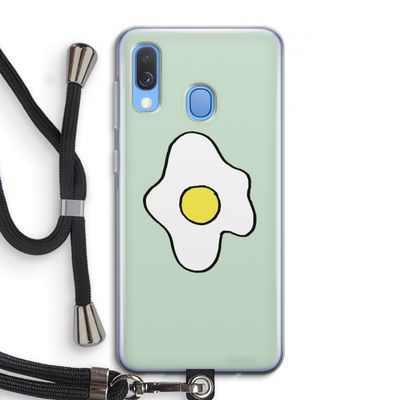 Spiegelei: Samsung Galaxy A40 Transparant Hoesje met koord