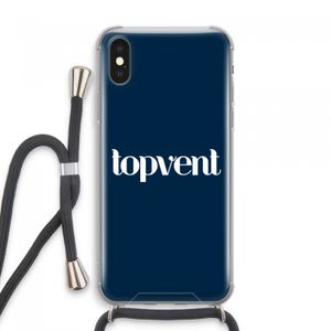 Topvent Navy: iPhone XS Max Transparant Hoesje met koord