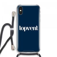 Topvent Navy: iPhone XS Max Transparant Hoesje met koord