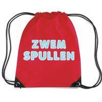 Zwemspullen rugzakje / zwemtas met rijgkoord rood