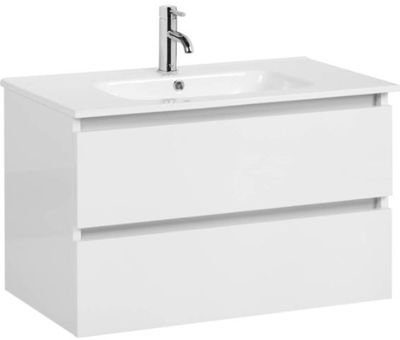 Ben Limara voorgemonteerd badmeubel met aluminium greeplijst incl. keramische wastafel 101x46,5x52 cm glans wit