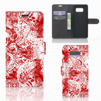 Telefoonhoesje met Naam Samsung Galaxy S8 Plus Angel Skull Rood
