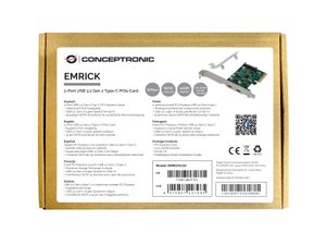 Conceptronic EMRICK07G 2 poorten USB-C 3.1 Gen2-interfacekaart PCI-Express, USB-C PCIe x4