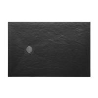 Douchebak Wiesbaden Stonea | 80x140x3 cm | Excl.Sifon | Composiet | Antislip | Mat zwart