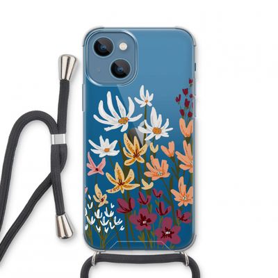 Painted wildflowers: iPhone 13 mini Transparant Hoesje met koord
