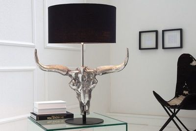 Extravagante tafellamp EL TORO 68cm zwarte stierenkop tafellamp - 38321