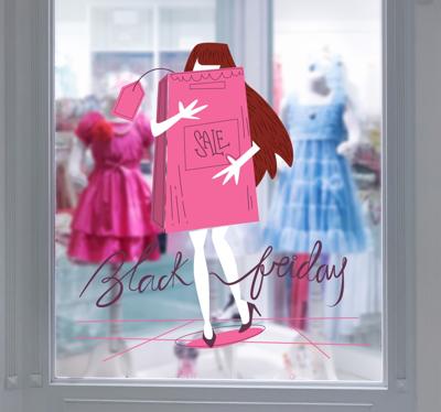 Muursticker Blackfriday Shopaholic