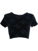 CHANEL Pre-Owned haut crop à logo CC (années 1990) - Noir - thumbnail