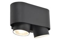 Buitenlamp donkergrijs met 2 GU10 fittingen Lutec &apos;Cypres&apos; 17 cm