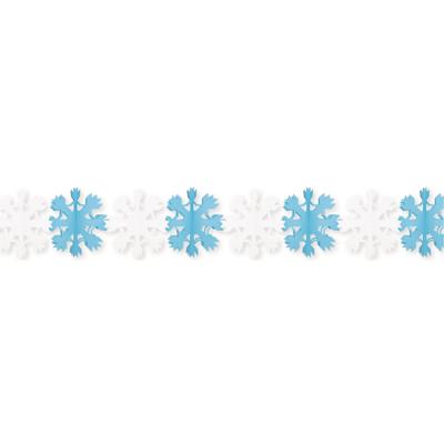 Feestslinger Sneeuw pop en sneeuwvlokken thema - papier - 400 cm - brandvertragend - Apres Ski