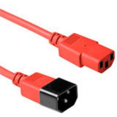 ACT Netsnoer C13 - C14 rood 0,6 m