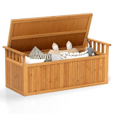 Outdoor Houten Opbergbank 209 L Opbergbox met Armleuningen & Deksel 2-zitsbank Tuinbank met Opbergruimte voor Tuingereedschap