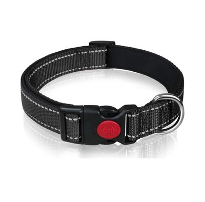 Nobleza Hondenhalsband met kliksluiting - Zwart - Reflecterend - 50 cm