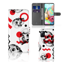 Telefoonhoesje met Naam Samsung Galaxy A71 Skull Red