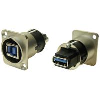 XLRFT USB 3.0 B-A bus nikkel geaard Adapter, inbouw CP30107 Cliff 1 stuk(s)