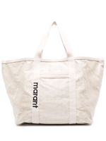 ISABEL MARANT Darwen logo-embroidered tote bag - Tons neutres