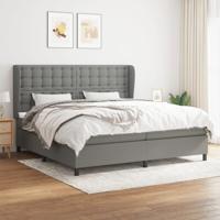 Boxspring met matras stof donkergrijs 200x200 cm