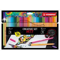 Stabilo creative set - pen 68 & point 88 pastel - arty - combi etui 36 stuks