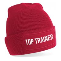 Trainer muts voor volwassenen - rood - top Trainer - wintermuts - beanie - one size - unisex