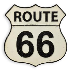 GIETIJZEREN "ROUTE 66"-PLAQUETTE