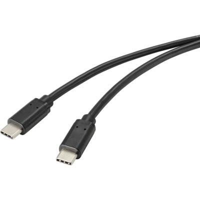 Renkforce RF-4716842 USB-kabel USB 2.0 USB-C stekker 2.00 m Zwart Met anti-microbacterieel oppervlak
