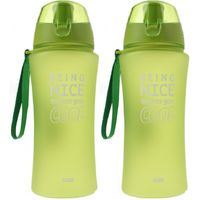 2x Groene bidon drinkflessen/waterflessen 480 ml - thumbnail