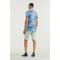 A fish named Fred regular fit polo met bladprint blauw - thumbnail
