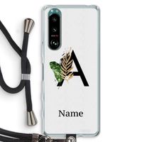 Charcoal Flora: Sony Xperia 5 III Transparant Hoesje met koord