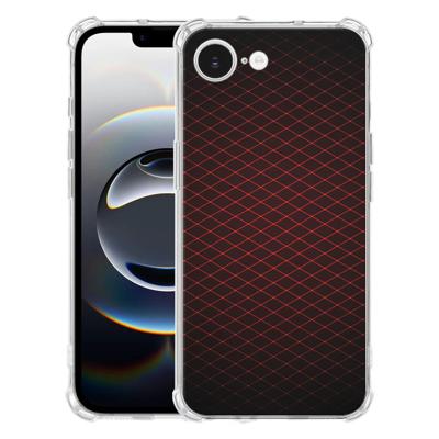 Apple iPhone 16e Hoesje - Geruit Rood TPU Antishock Apple iPhone 16e Hoesje - Geruit Rood TPU Antishock