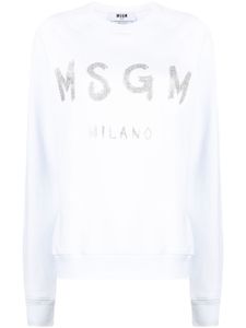 MSGM sweat en coton à logo imprimé - Blanc