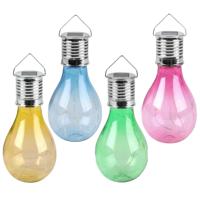 Solar sfeer hanglamp - 20x stuks - geel / groen / roze / blauw - 15 cm - kunststof - aan haak