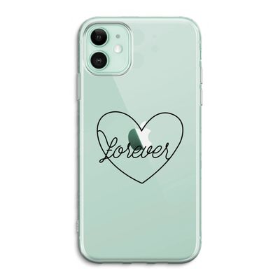 Forever heart black: iPhone 11 Transparant Hoesje
