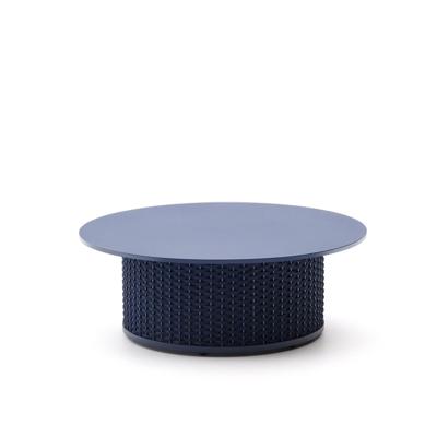 Kave Home Outdoor Salontafel 'Sedalis' Aluminium en touw, 99cm, kleur Donkerblauw