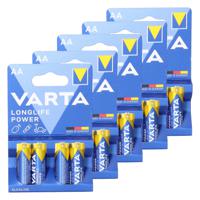 20x Varta Alkaline AA batterijen longlife power 1.5 V