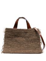 IBELIV Onja woven fringed tote bag - Marron - thumbnail