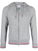 Thom Browne hoodie zippé en cachemire - Gris - thumbnail