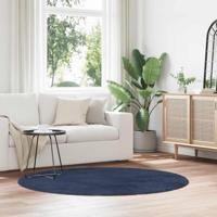 Hoogpolig vloerkleed NAVARRA 160x160 cm polyester marineblauw