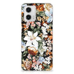 TPU Case voor Motorola Moto G73 Dark Flowers