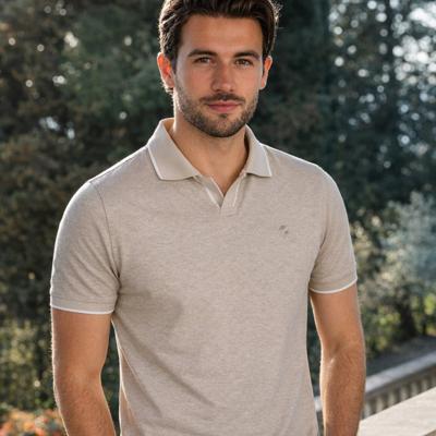 Heren Polo Stein | Zand Melange Heren Polo Stein | Zand Melange