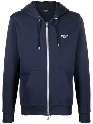 Balmain hoodie à logo imprimé - Bleu