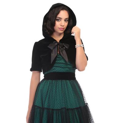 Monique Hooded Bolero Black Velvet-34 (NL)/ 8 (UK) | 50% korting Monique Hooded Bolero Black Velvet-34 (NL)/ 8 (UK) | 50% korting