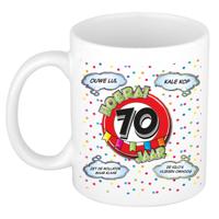 Verjaardag cadeau mok 70 jaar - wit - ouwe lul - 300 ml - keramiek