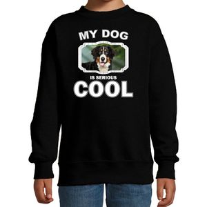 Berner sennen honden trui / sweater my dog is serious cool zwart voor kinderen