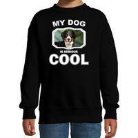 Berner sennen honden trui / sweater my dog is serious cool zwart voor kinderen - thumbnail