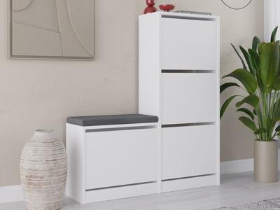 Schoenenbank DUDA 4 deuren wit