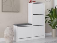 Schoenenbank DUDA 4 deuren wit