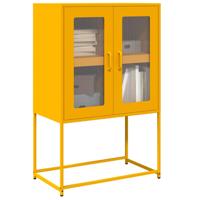 Hoge kast 68x39x107 cm staal mosterdgeel